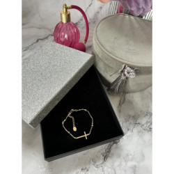 878 Złota bransoletka KRZYŻ KRZYŻYK stal 316L