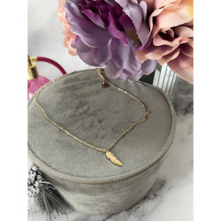 642 Złoty łańcuszek PIÓRKO PIÓRO STAL 316L