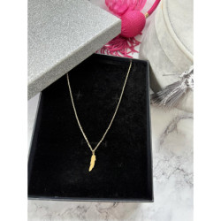 642 Złoty łańcuszek PIÓRKO PIÓRO STAL 316L