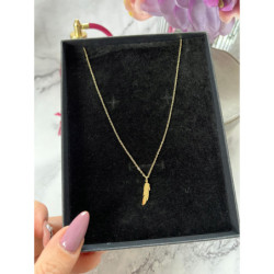 642 Złoty łańcuszek PIÓRKO PIÓRO STAL 316L