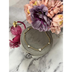 671 Złoty łańcuszek SERCA CYRKONIE STAL 316L