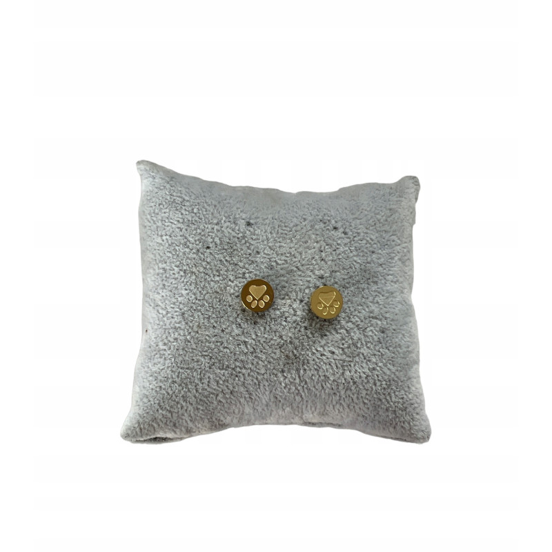 Złote kolczyki wkrętki ŁAPKI PIESKA STAL 316L