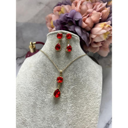 113 Komplet kolczyki i wisiorek KAMIENIE STAL 316L