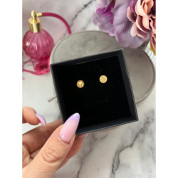 Złote kolczyki wkrętki ŁAPKI PIESKA STAL 316L