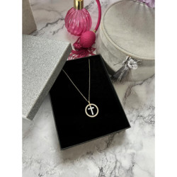 735 Złoty łańcuszek KRZYŻ KRZYŻYK KÓŁKO STAL