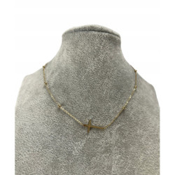 610 Złoty łańcuszek KRZYŻ...