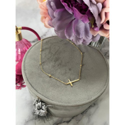 610 Złoty łańcuszek KRZYŻ KRZYŻYK STAL 316