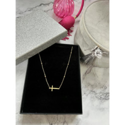 610 Złoty łańcuszek KRZYŻ KRZYŻYK STAL 316