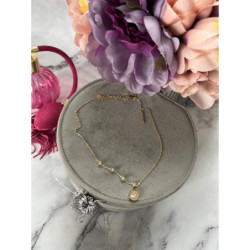 170 Złoty łańcuszek ZEGAR OCZKO CYRKONIE STAL 316