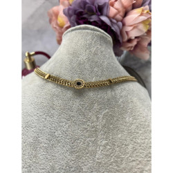 1337 Złoty łańcuszek ZEGAR CZARNE OCZKO STAL 316