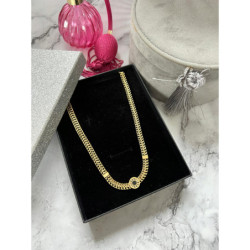 1337 Złoty łańcuszek ZEGAR CZARNE OCZKO STAL 316