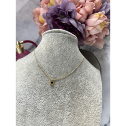 182 Złoty łańcuszek ZEGAR CZARNE OCZKO STAL 316L