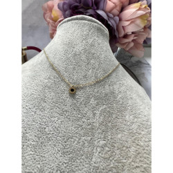 182 Złoty łańcuszek ZEGAR CZARNE OCZKO STAL 316L