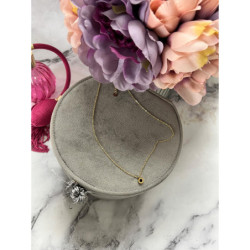 182 Złoty łańcuszek ZEGAR CZARNE OCZKO STAL 316L