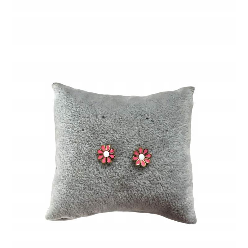 Złote kolczyki wkrętki KWIATKI STOKROTKI STAL 316L