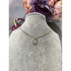 213 Złoty łańcuszek Cyrkonie kółko STAL 316L