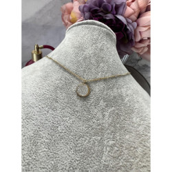 213 Złoty łańcuszek Cyrkonie kółko STAL 316L