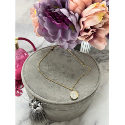 213 Złoty łańcuszek Cyrkonie kółko STAL 316L