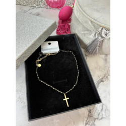 280 Naszyjnik różaniec BLUEBERRY KRZYŻ KRZYŻYK