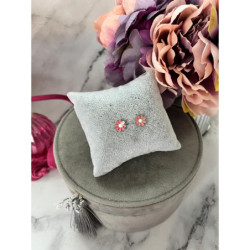 Złote kolczyki wkrętki KWIATKI STOKROTKI STAL 316L