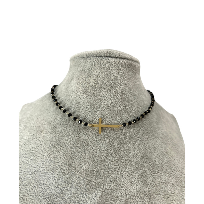 700 Różaniec naszyjnik Blueberry KRZYŻ KRZYŻYK