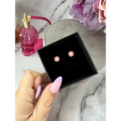 Złote kolczyki wkrętki KWIATKI STOKROTKI STAL 316L