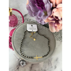 700 Różaniec naszyjnik Blueberry KRZYŻ KRZYŻYK