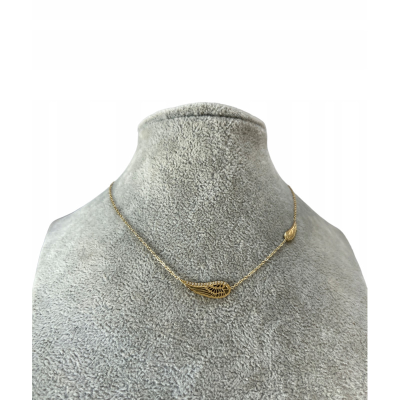 486 Złoty łańcuszek BLUEBERRY SKRZYDŁA STAL 316L