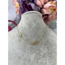 969 Złoty łańcuszek BLUEBERRY SKRZYDŁA STAL 316L