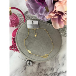 969 Złoty łańcuszek BLUEBERRY SKRZYDŁA STAL 316L