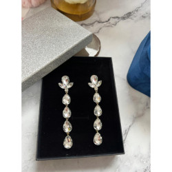 435 Złote kolczyki wiszące KAMIENIE KRYSZTAŁY