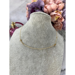 850 Złoty łańcuszek BLUEBERRY KRZYŻ KRZYŻYK STAL