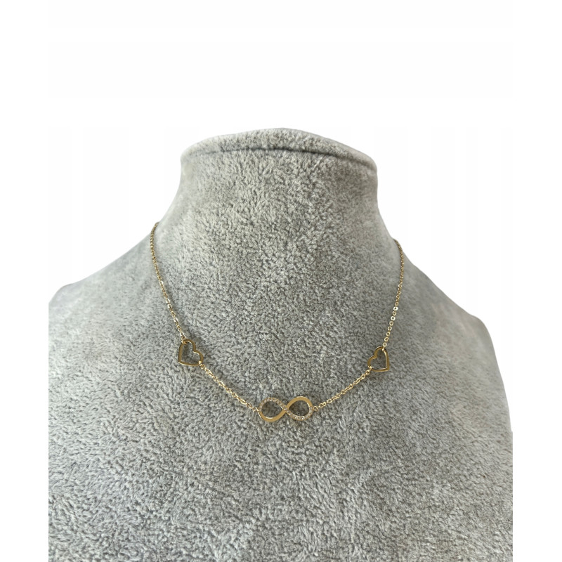 1096 Złoty łańcuszek BLUEBERRY SERCE Znak STAL 316