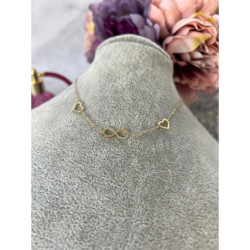 1096 Złoty łańcuszek BLUEBERRY SERCE Znak STAL 316