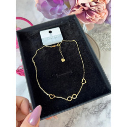 1096 Złoty łańcuszek BLUEBERRY SERCE Znak STAL 316