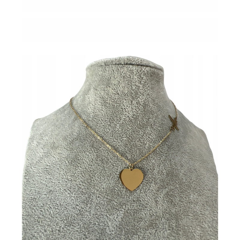 664 Złoty łańcuszek BLUEBERRY SERCE LINIA ŻYCIA