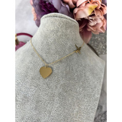 664 Złoty łańcuszek BLUEBERRY SERCE LINIA ŻYCIA