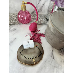 888 Bransoletka BLUEBERRY różaniec KRZYŻ stal 316L