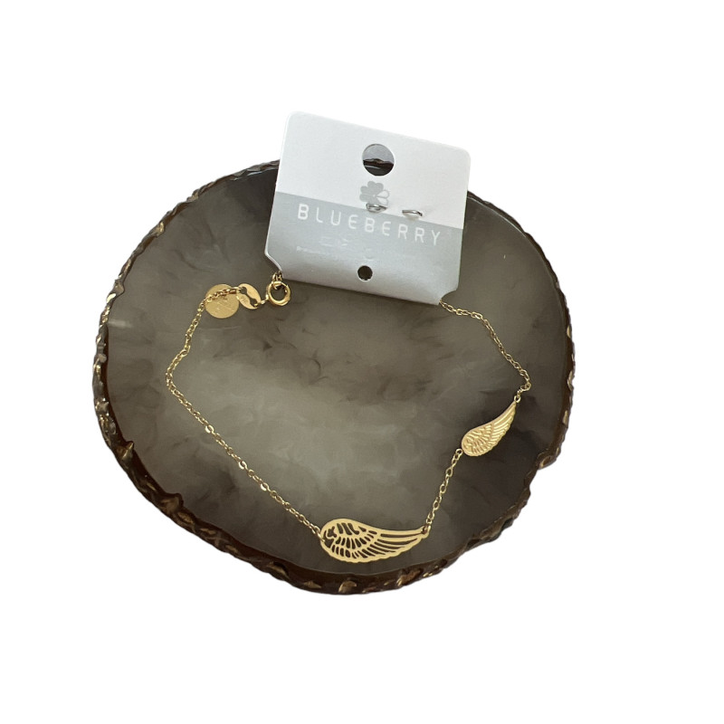 1217 Złota bransoletka BLUEBERRY SKRZYDŁO stal 316