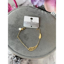 1217 Złota bransoletka BLUEBERRY SKRZYDŁO stal 316