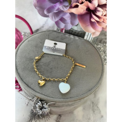 558 Złota bransoletka BLUEBERRY SERCE stal 316L