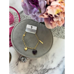 278 Złota bransoletka BLUEBERRY SERCE stal 316L