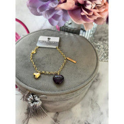 278 Złota bransoletka BLUEBERRY SERCE stal 316L