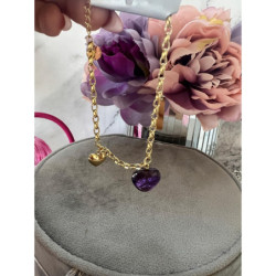 278 Złota bransoletka BLUEBERRY SERCE stal 316L