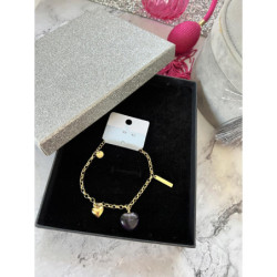 278 Złota bransoletka BLUEBERRY SERCE stal 316L