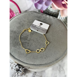 796 Złota bransoletka BLUEBERRY SERCE stal 316L