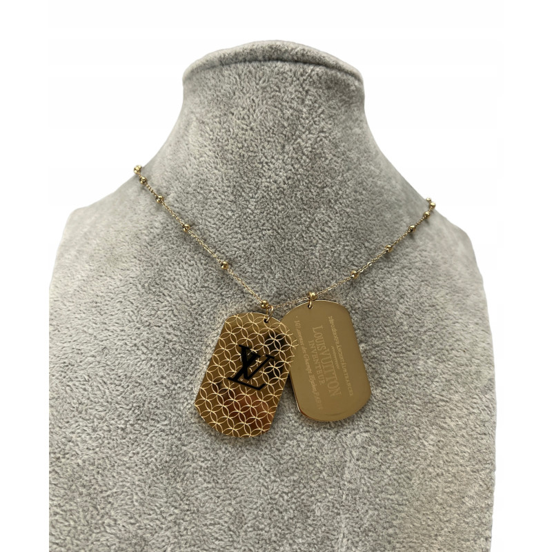 563 Złoty łańcuszek celebrytka NIEŚMIERTELNIK STAL