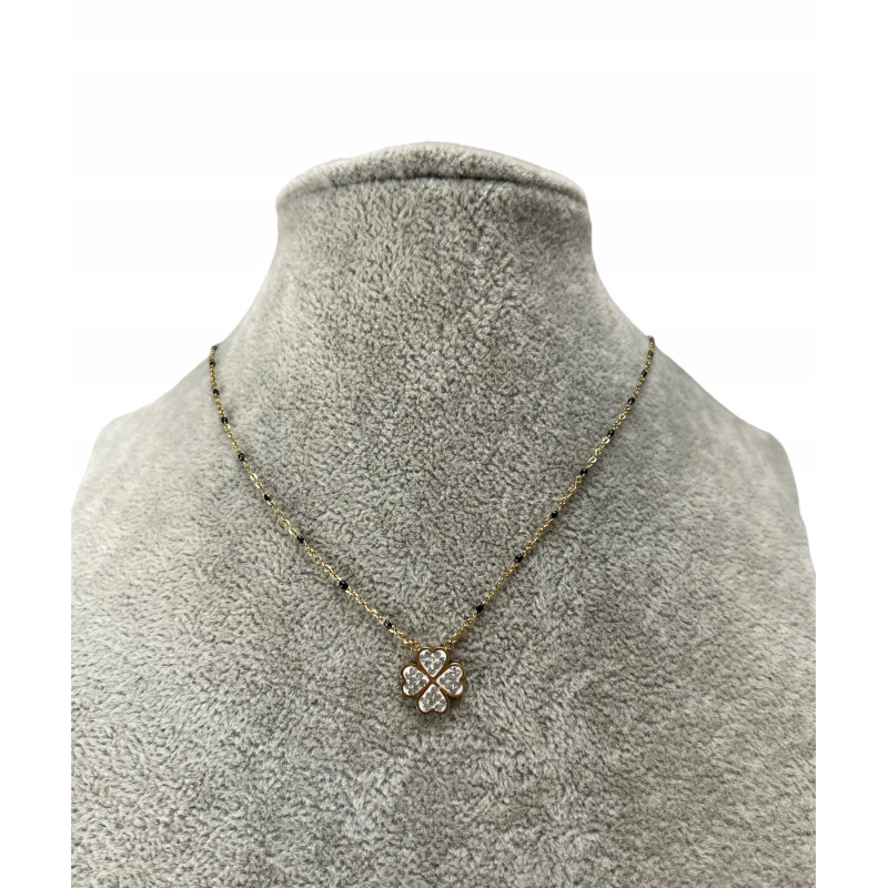 656 Złoty naszyjnik KONICZYNKA CYRKONIE STAL 316L