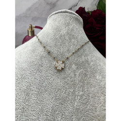 656 Złoty naszyjnik KONICZYNKA CYRKONIE STAL 316L