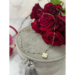 656 Złoty naszyjnik KONICZYNKA CYRKONIE STAL 316L